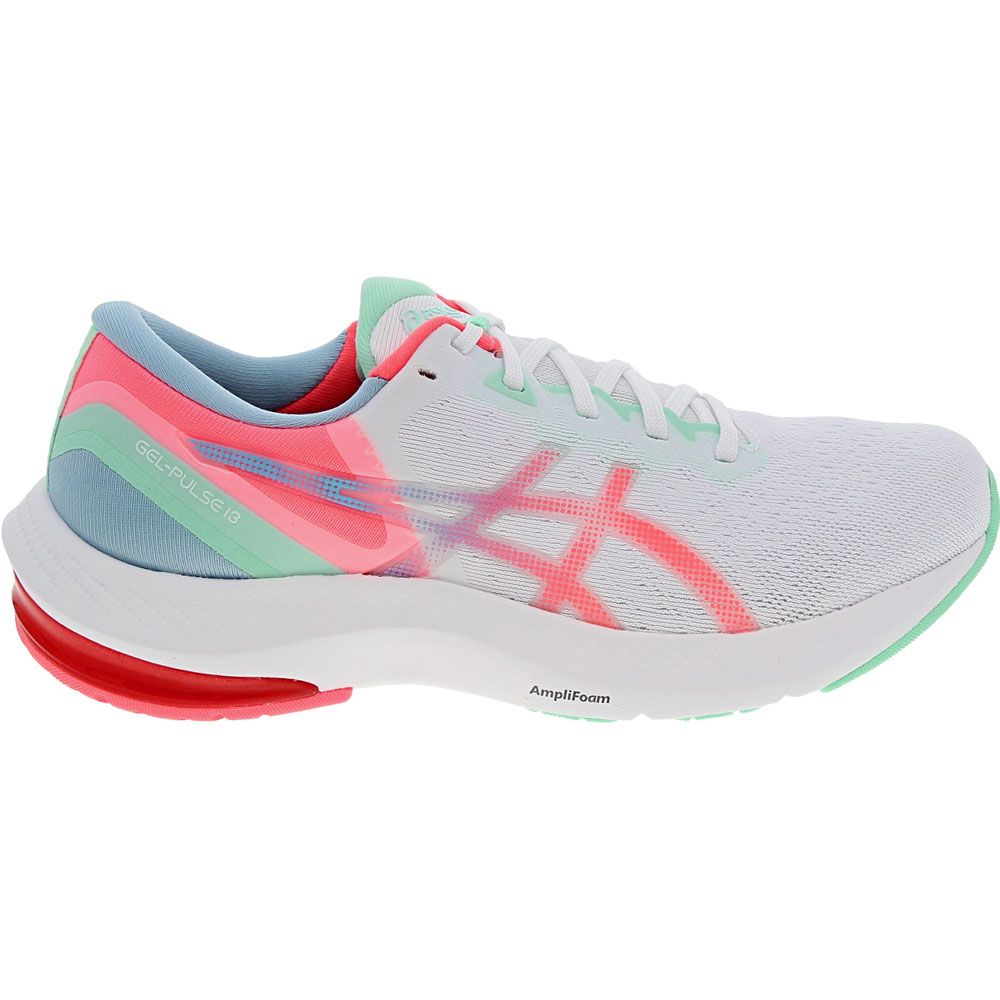 ASICS Gel Pulse 13 Running Shoes - Womens White Blazing Coral Side View