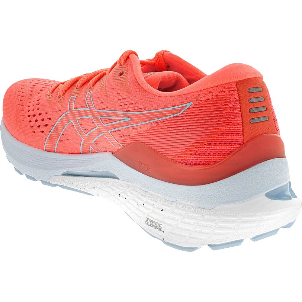 ASICS Gel Kayano 28 Running Shoes - Womens Blazing Coral Mist Back View