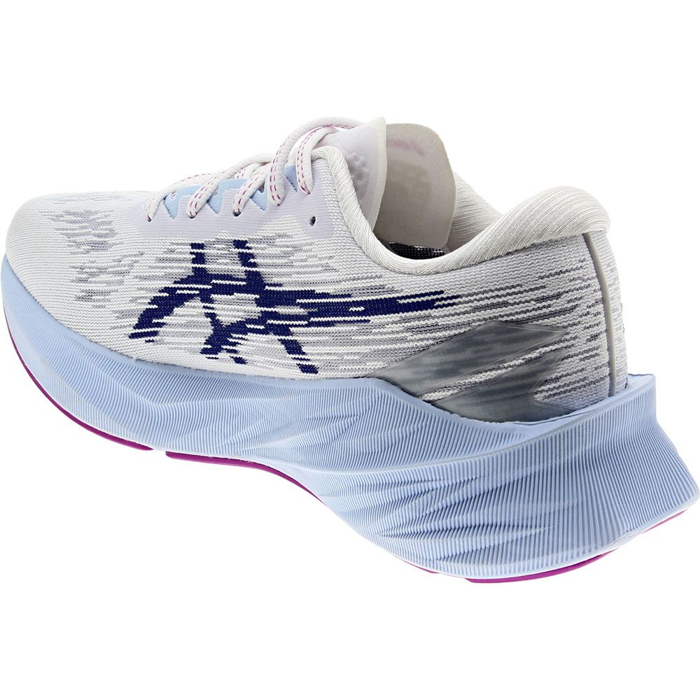 ASICS Novablast 3 Running Shoes - Womens White Dive Blue Back View