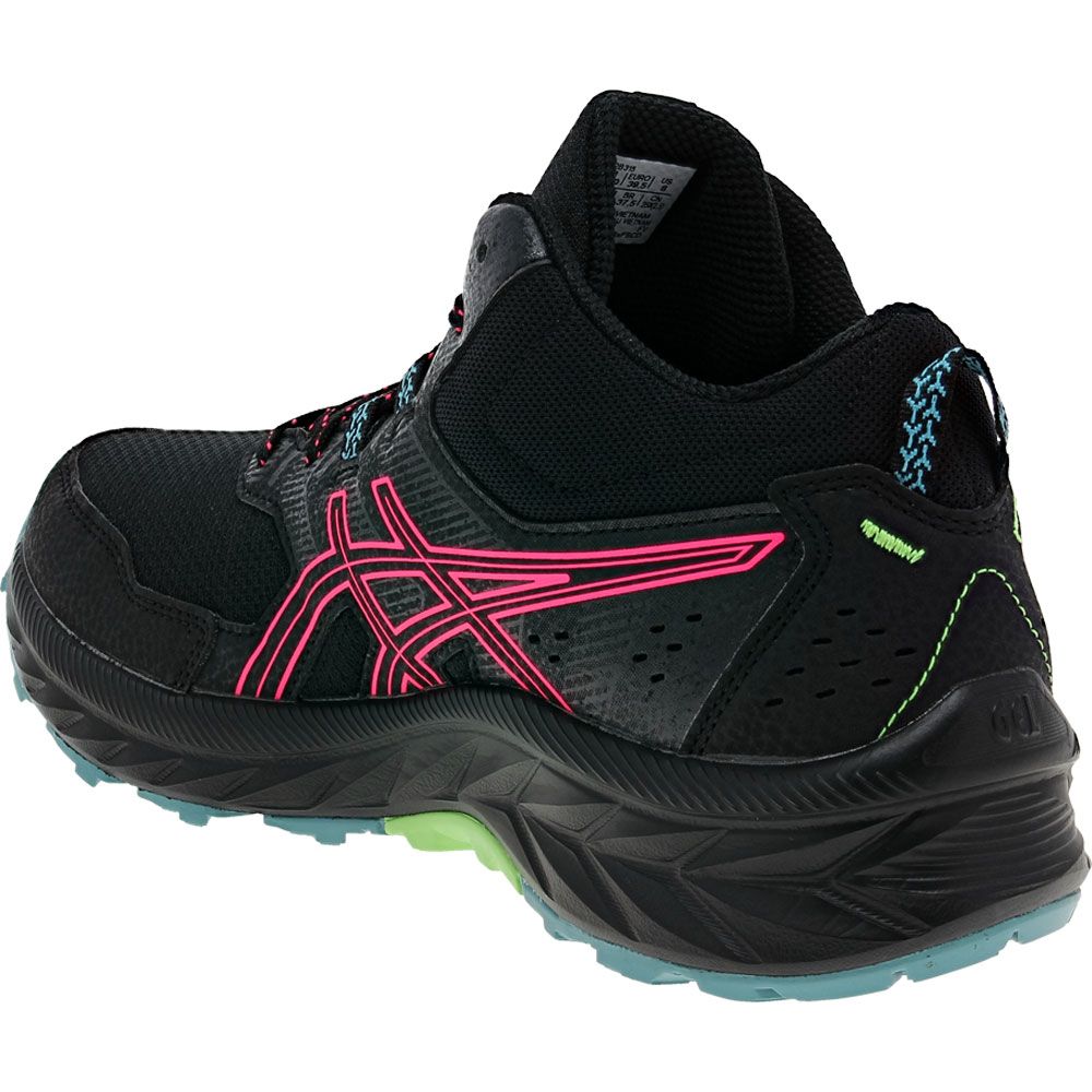 ASICS Gel Venture 9 MT Running Shoes - Womens Black Hot Pink Back View