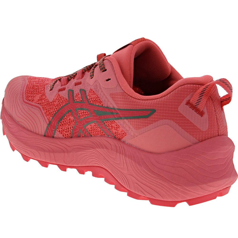 ASICS Gel Trabuco 11 Trail Running Shoes - Womens Pink Grapefruit Ivy Back View