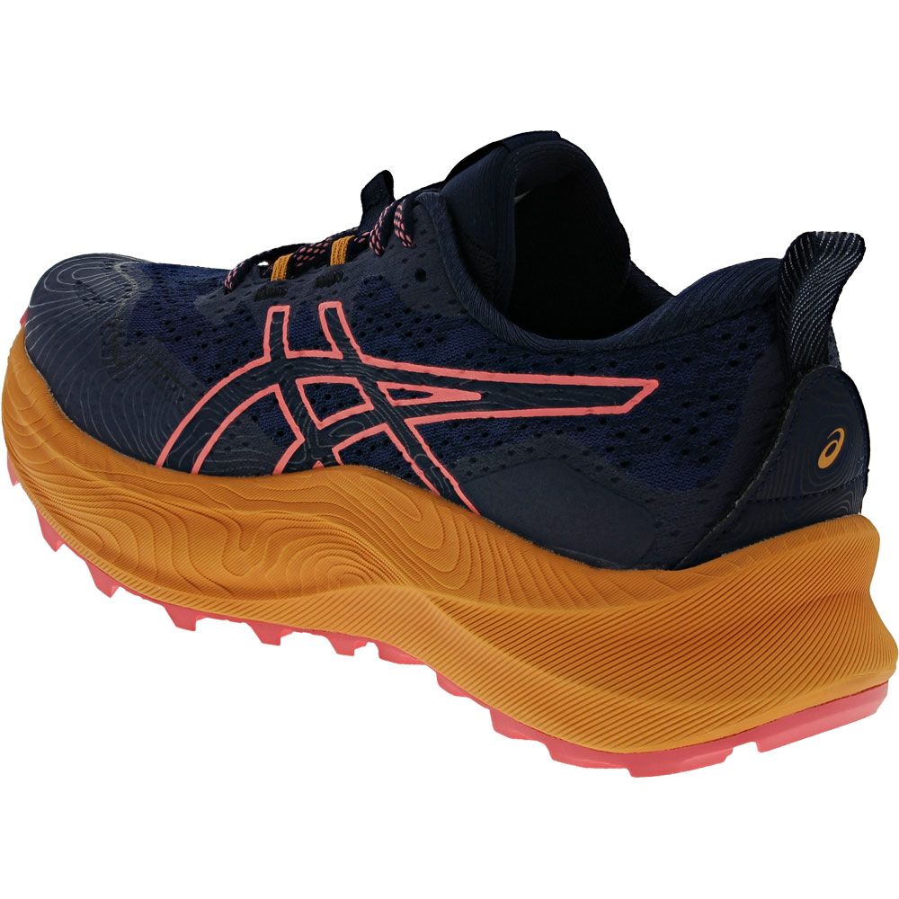 ASICS Trabuco Max 2 Trail Running Shoes - Womens Midnight Papaya Back View