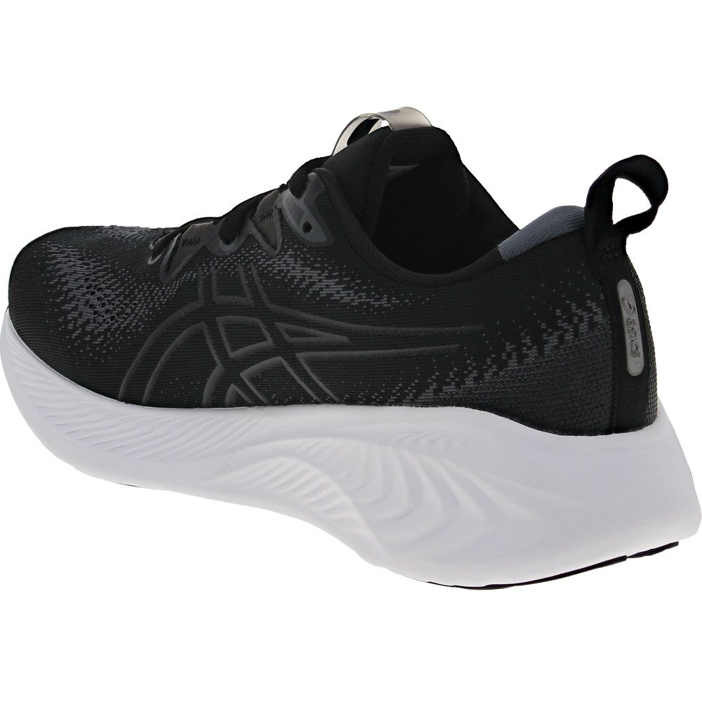 ASICS Gel Cumulus 25 Running Shoes - Womens Black White Back View