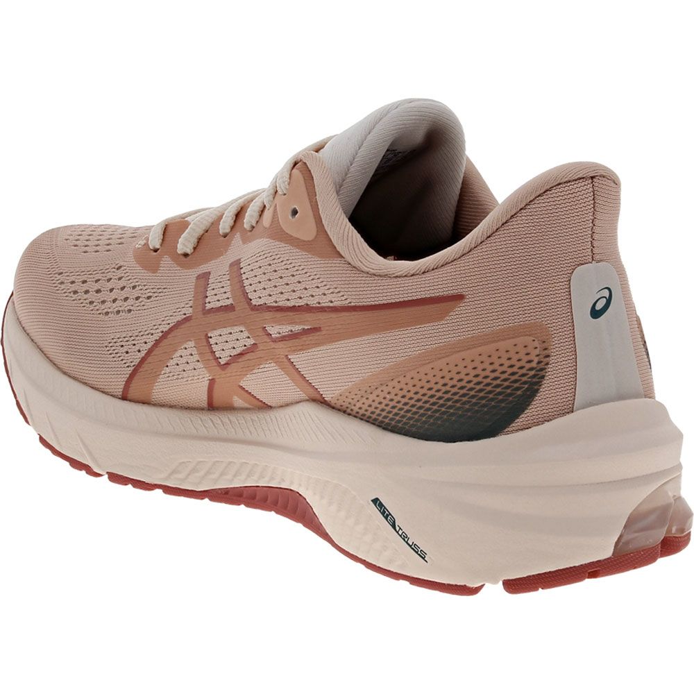 ASICS Gt 1000 12 Running Shoes - Womens Pale Apricot Light Garnet Back View