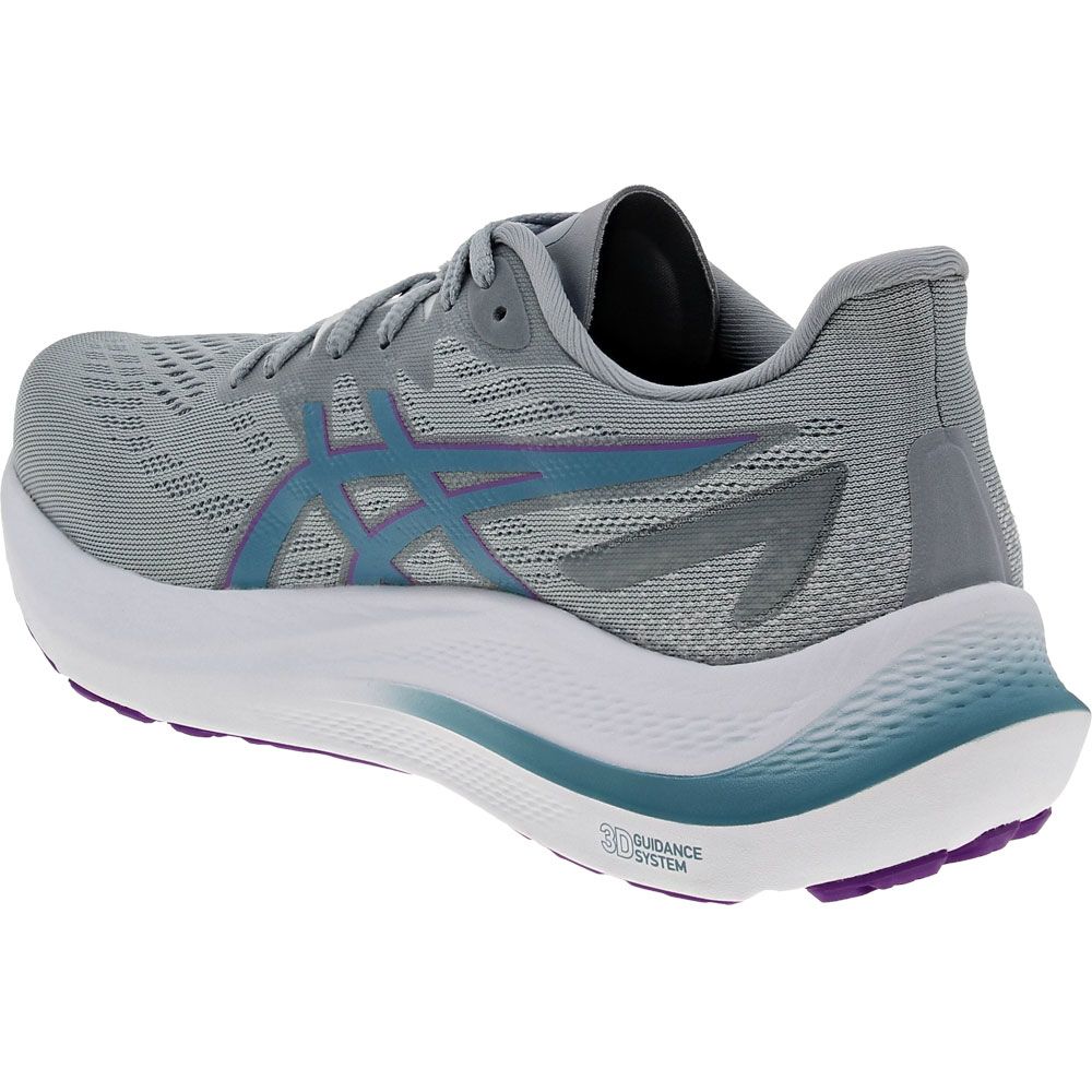 ASICS Gt 2000 12 Running Shoes - Womens Grey Gris Blue Back View