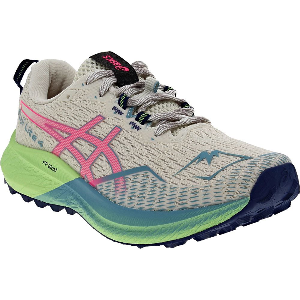 ASICS Fuji Lite 4 Trail Running Shoes - Womens Blue Green Pink