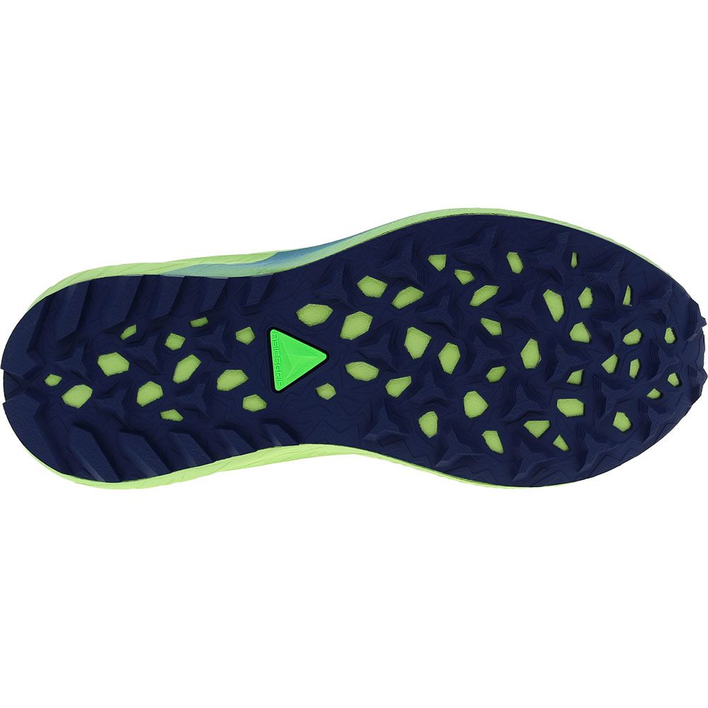 ASICS Fuji Lite 4 Trail Running Shoes - Womens Blue Green Pink Sole View