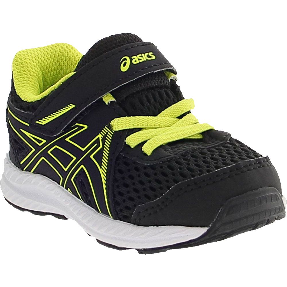 ASICS Contend 7 Toddler Athletic Shoes Black Hazard Green
