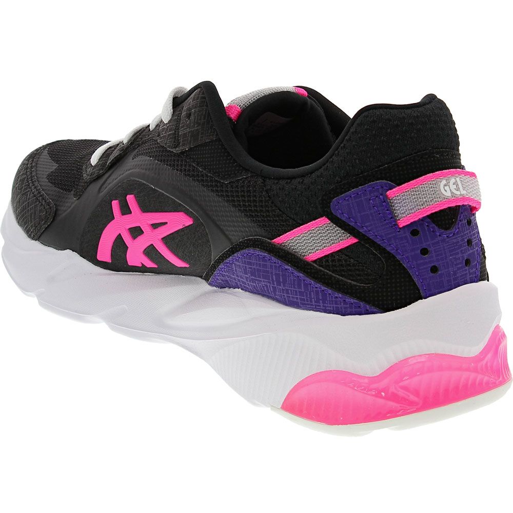 ASICS Gel Quantum Micro Running Shoes - Womens Black Hot Pink Back View