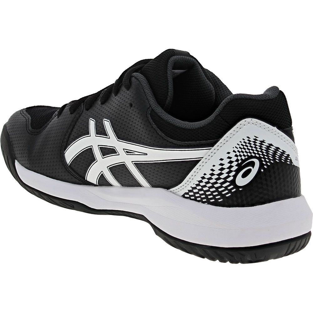 ASICS Gel Dedicate 8 Tennis Shoes - Mens Black White Back View