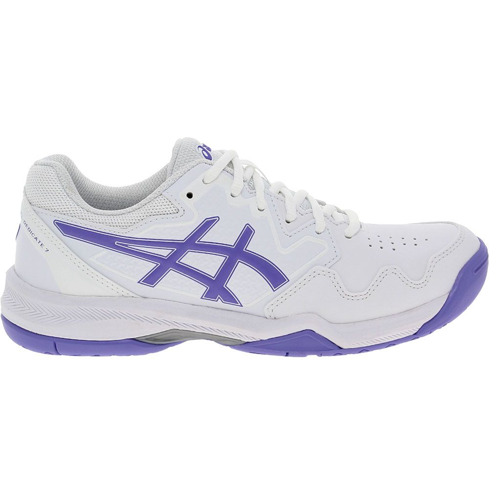ASICS Gel Dedicate 7 Tennis Shoes - Womens White Amethyst Side View