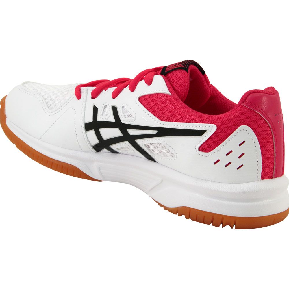 ASICS Gel Upcourt 3 Volleyball Shoes - Womens White Pink Back View