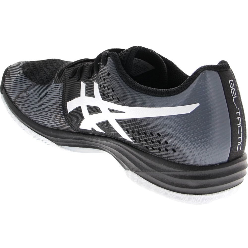 ASICS Gel Tactic Volleyball Shoes - Womens Black Silver Back View