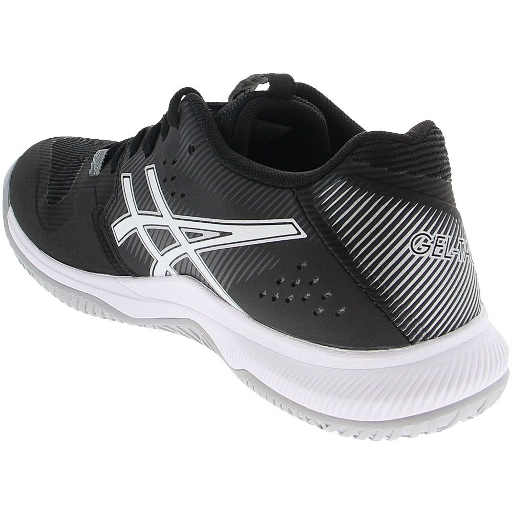 ASICS Gel Tactic2 Volleyball Shoes - Womens Black White Back View