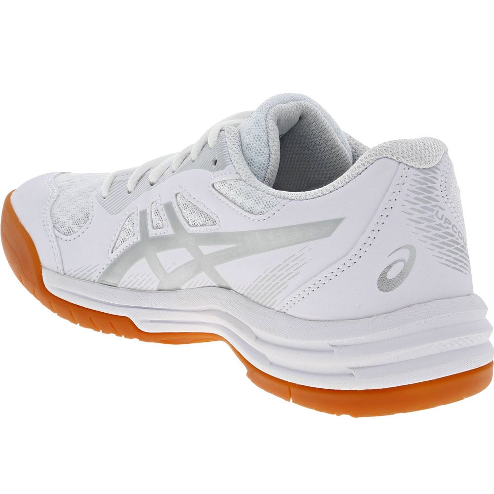 ASICS Gel Upcourt 5 Volleyball Shoes - Womens White Silver Back View