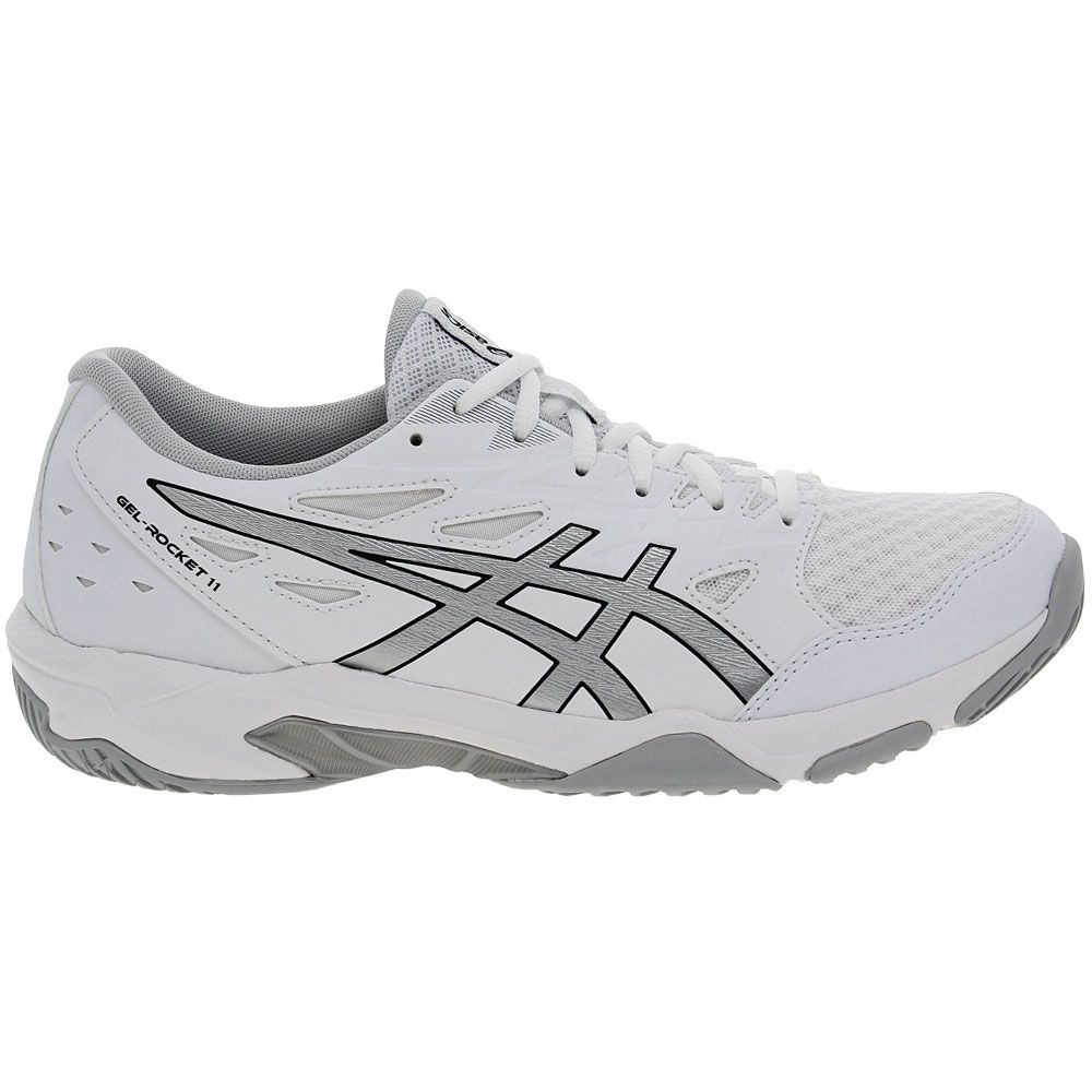 ASICS Gel Rocket 11 Volleyball Shoes - Womens White Pure Silver Side View