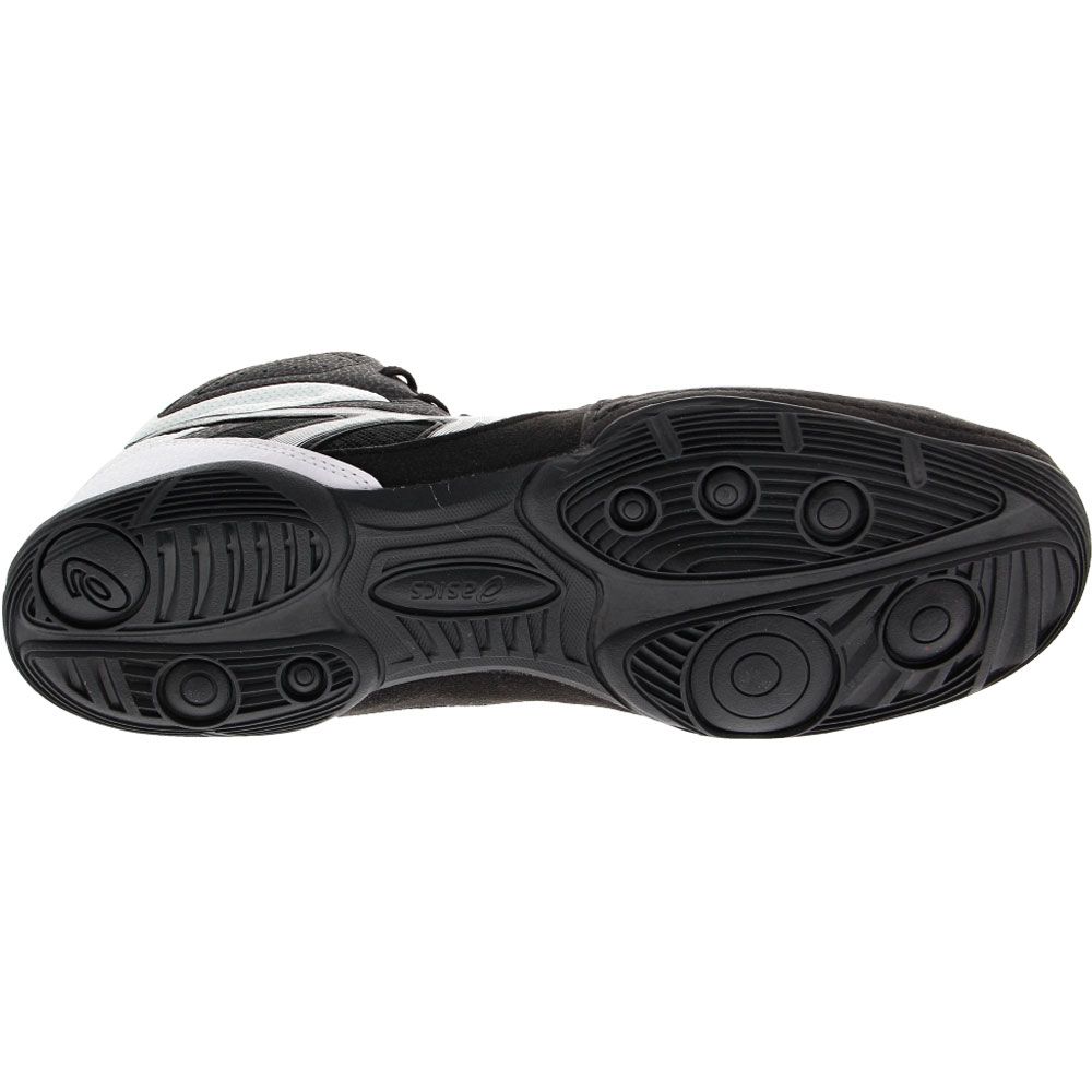 ASICS Matflex 6 Wrestling Shoes - Mens Black Silver Sole View