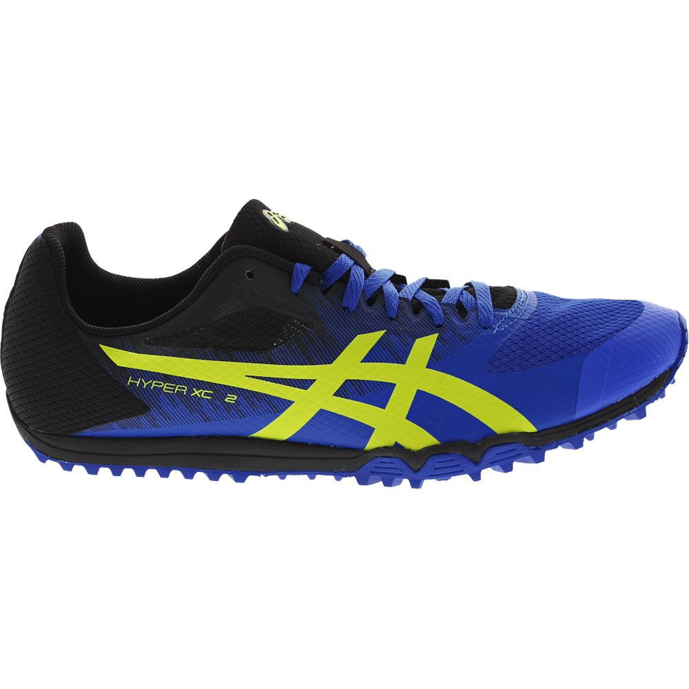 ASICS Hyper Xc 2 Running Shoes - Mens Illusion Blue Hazard Green Side View