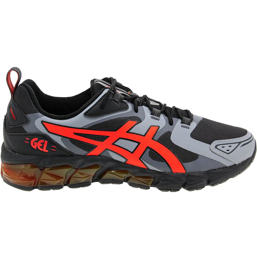 ASICS Gel Quantum 180 Running Shoes - Mens Graphite Grey Orange Side View