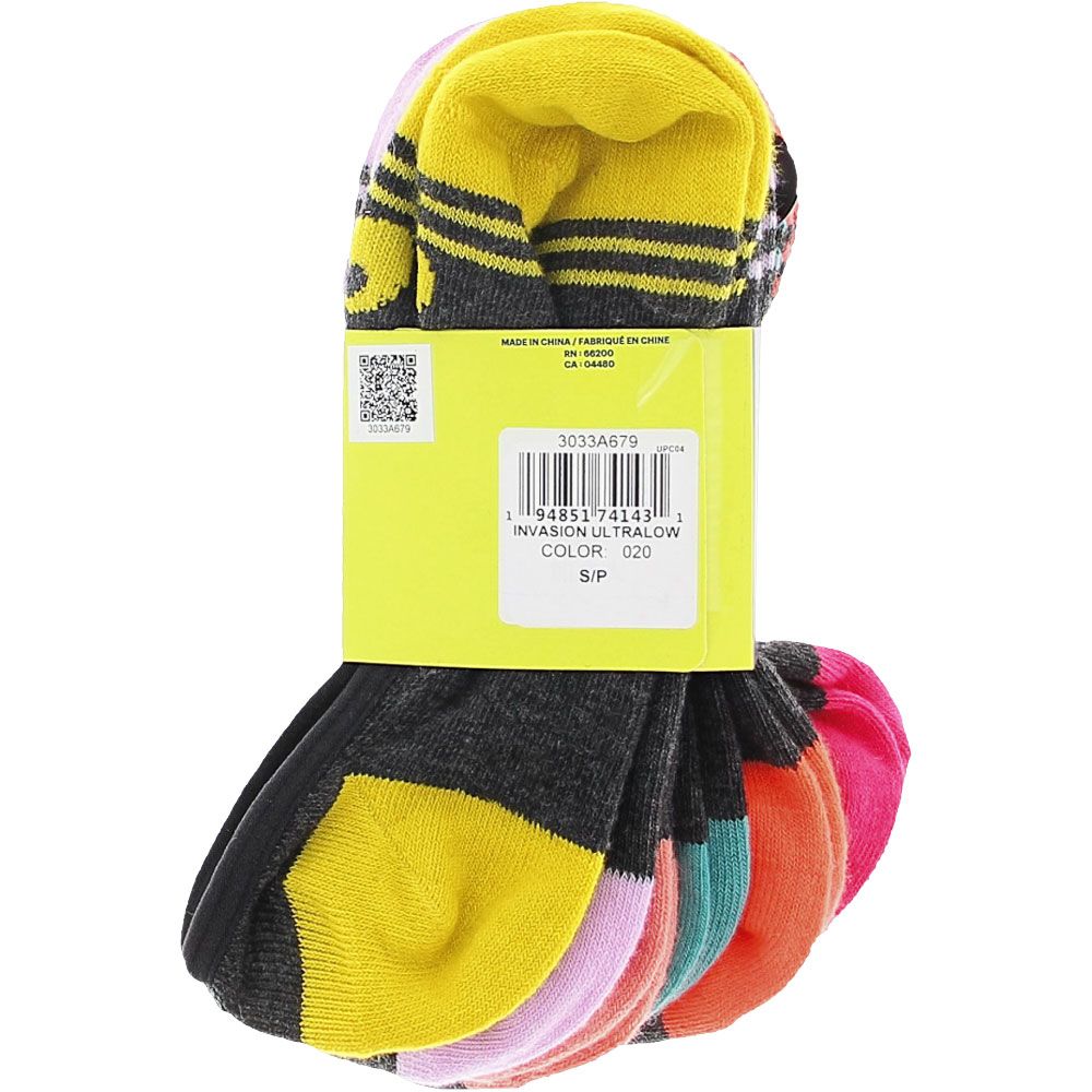 ASICS Invasion Ultra Lo 6pk Socks - Womens Assorted Colors View 3