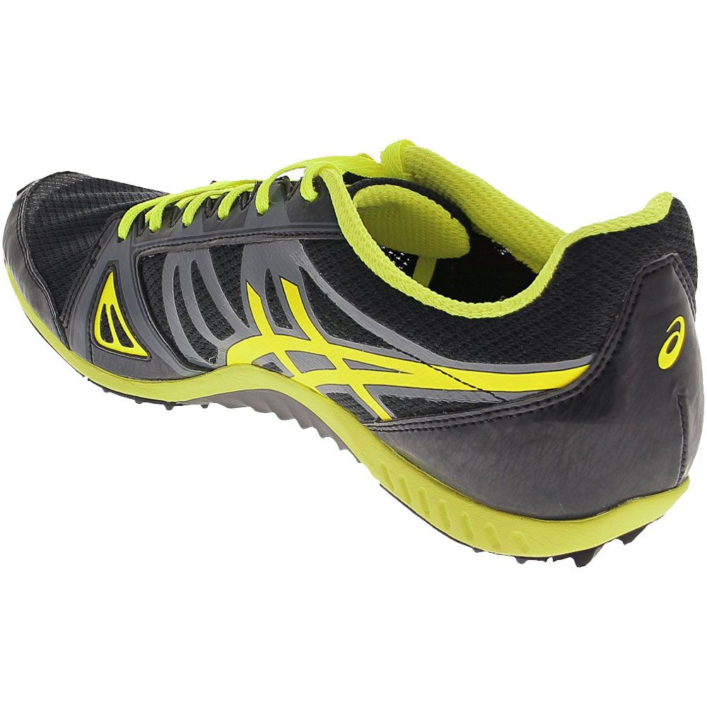 Asics Hyper XC Sprint Running Shoes - Mens Black Flash Yellow Carbon Back View