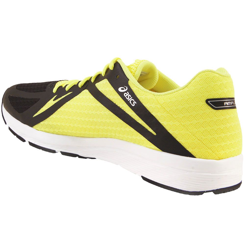 Asics Amplica Running Shoes - Mens Black Yellow Back View