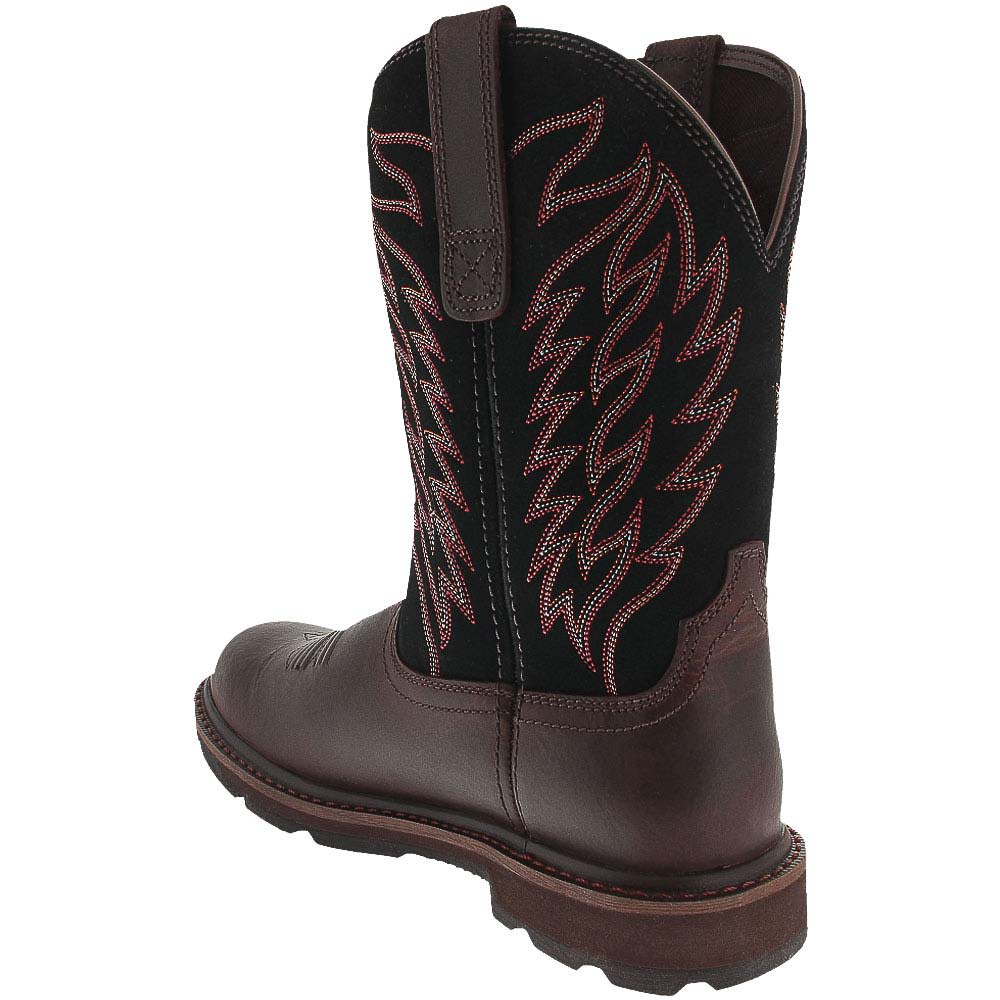 Ariat Groundbreaker Roundtoe Non-Safety Toe Work Boots - Mens Brown Back View