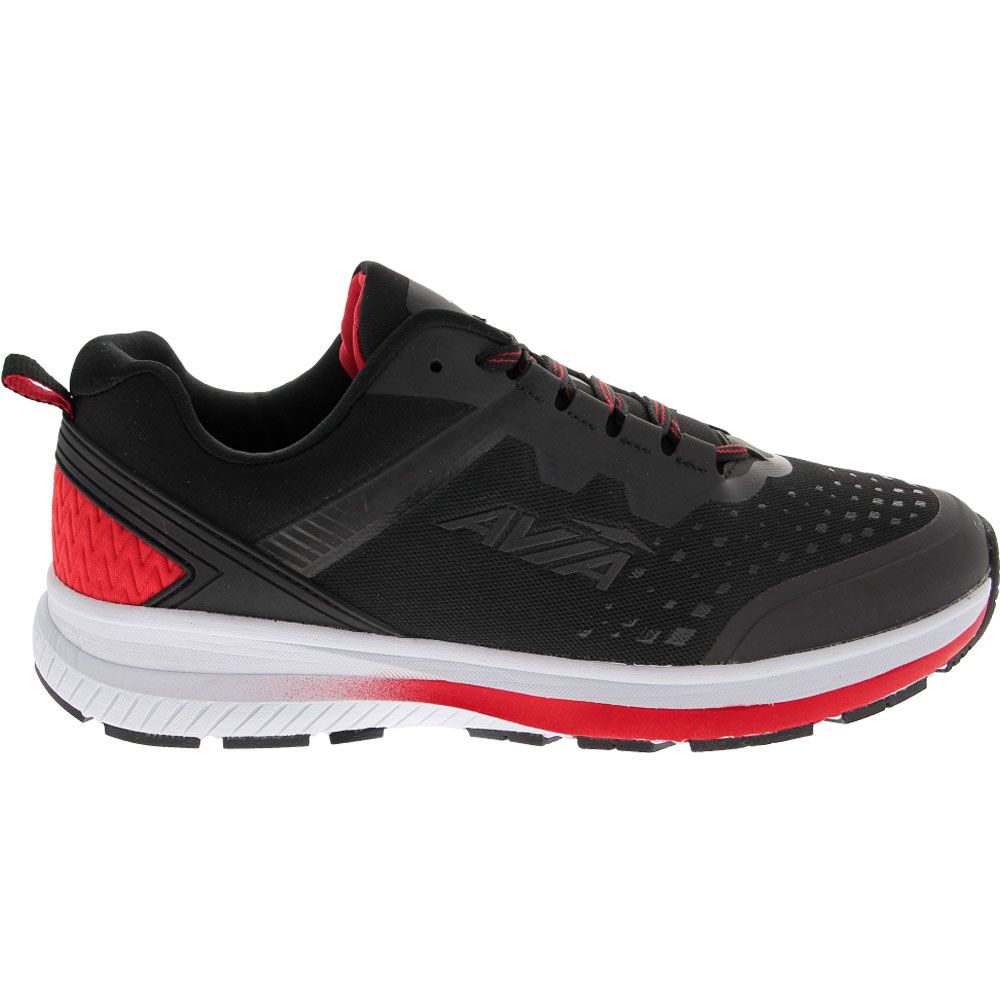 Avia Avi Maze Running Shoes - Mens Jet Black Chinese Red Bright Red Side View