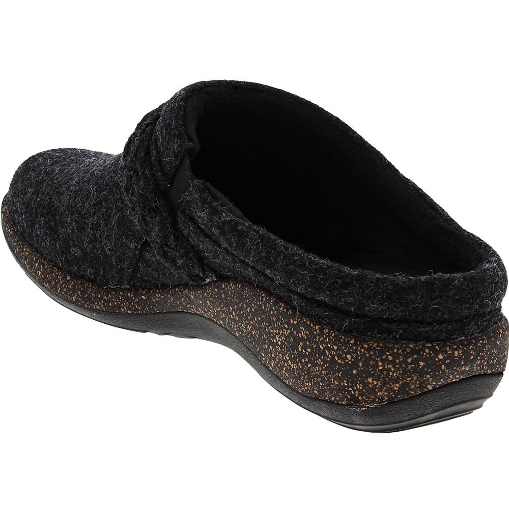 Aetrex Libby Wool Slippers - Womens Black Back View