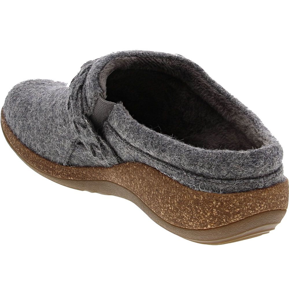 Aetrex Libby Wool Slippers - Womens Grey Back View