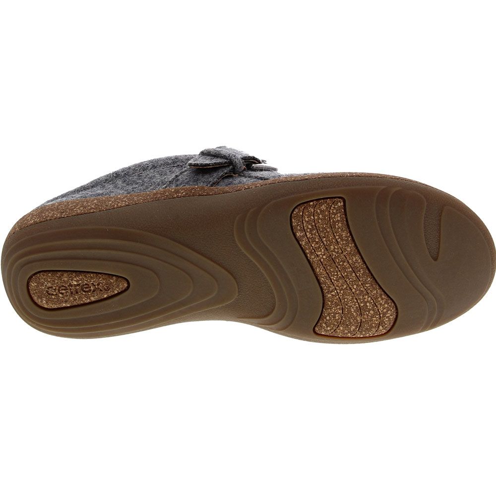 Aetrex Libby Wool Slippers - Womens Grey Sole View
