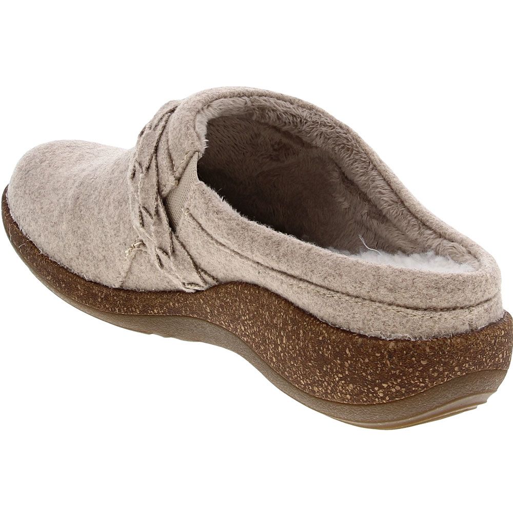Aetrex Libby Wool Slippers - Womens Oatmeal Back View