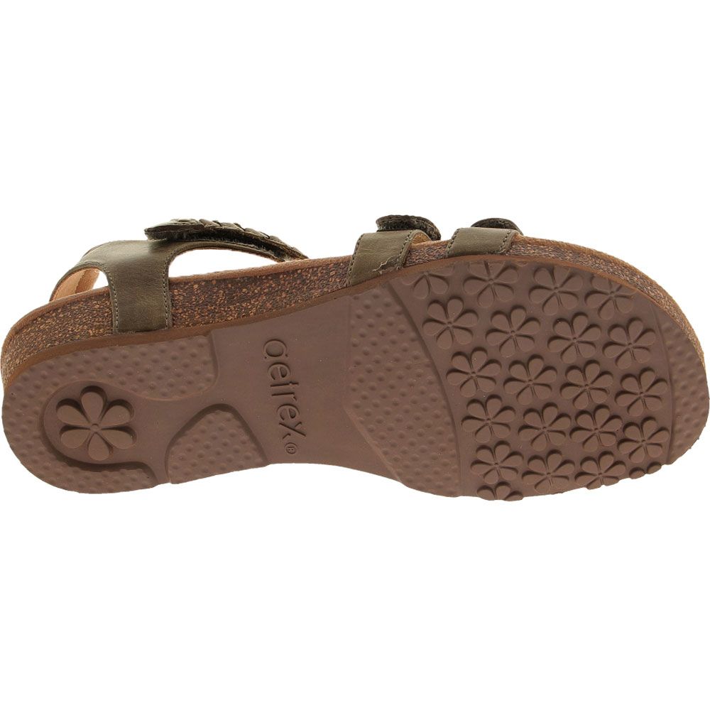 Aetrex Reese Sandals - Womens Taupe Sole View