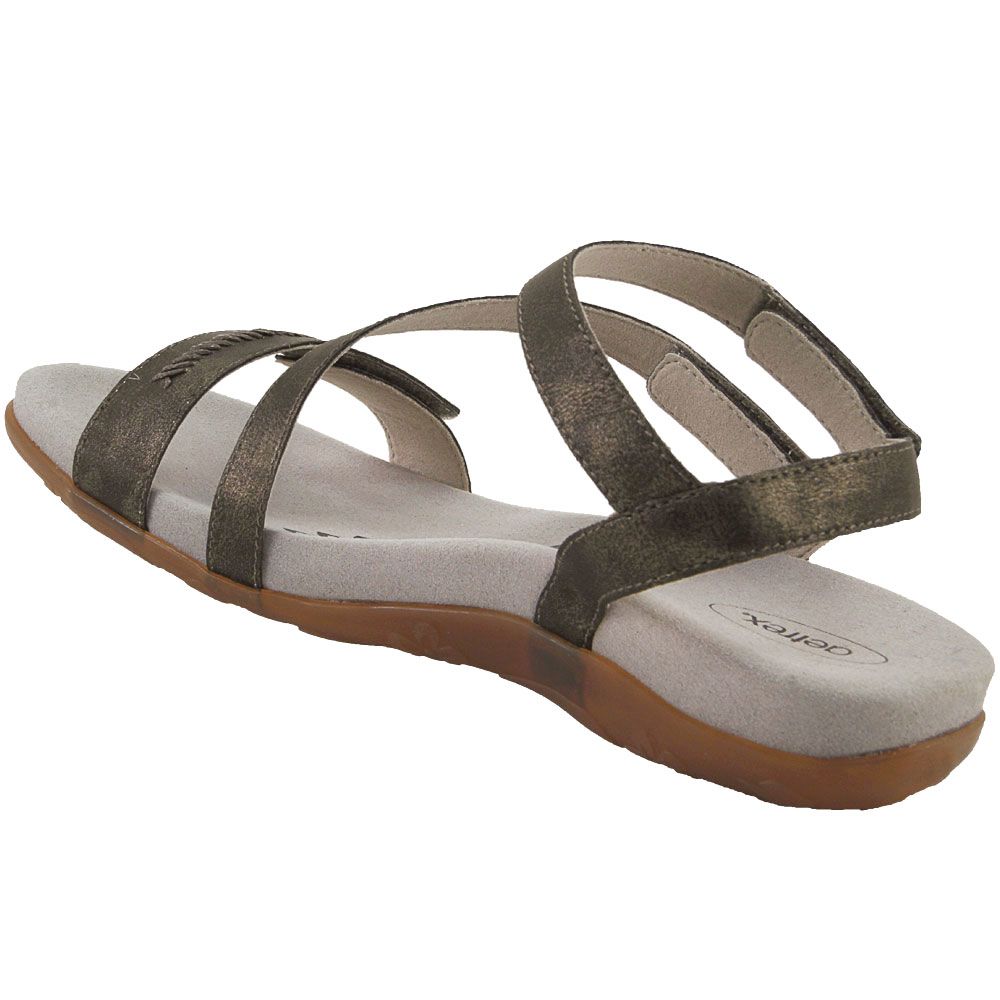Aetrex Gabby Sandals - Womens Pewter Back View