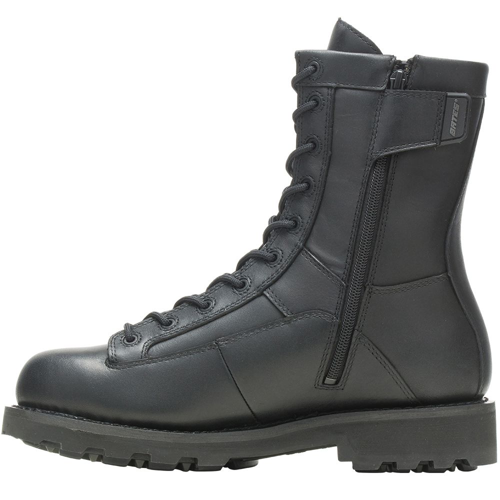 Bates 8" Durashocks Zip Non-Safety Toe Work Boots - Mens Black Back View