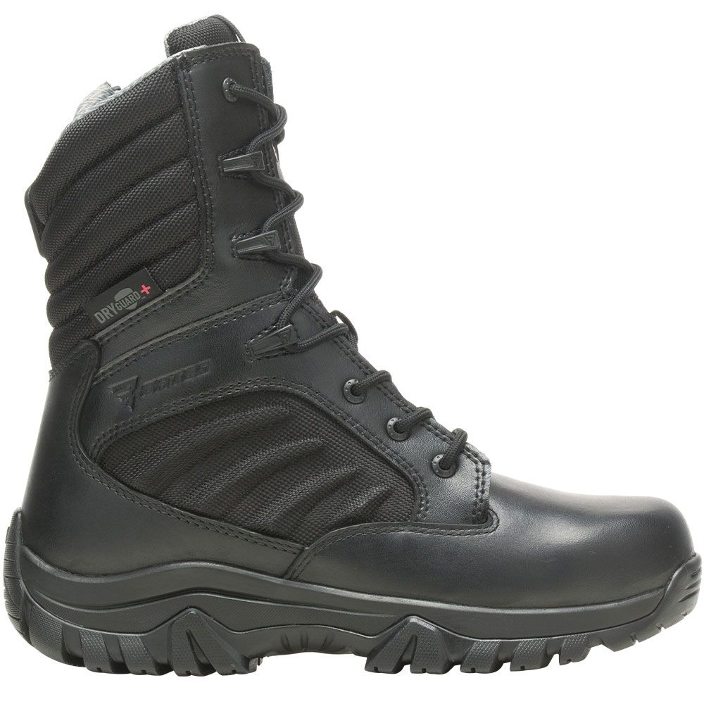 Bates GX X2 Tall Zip DryGuard Non-Safety Toe Work Boots - Womens Black Side View