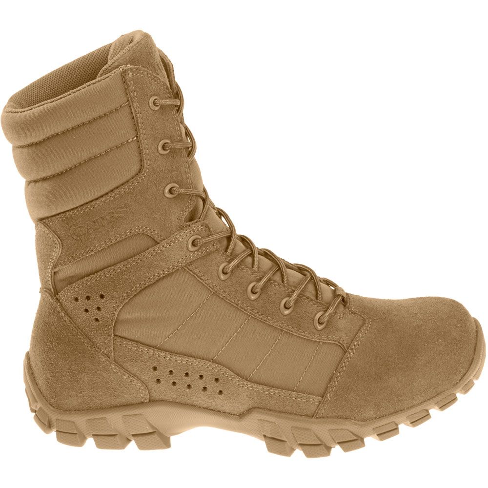 Bates Cobra 8in Hot Weather Non-Safety Toe Work Boots - Mens Tan Side View