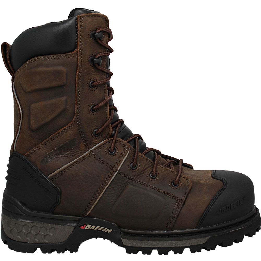 Baffin Monster 8" Composite Toe Mens Work Boots Brown Side View