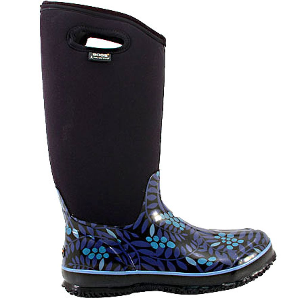 Bogs Winterberry High Rubber Boots - Womens Blue Multi Side View
