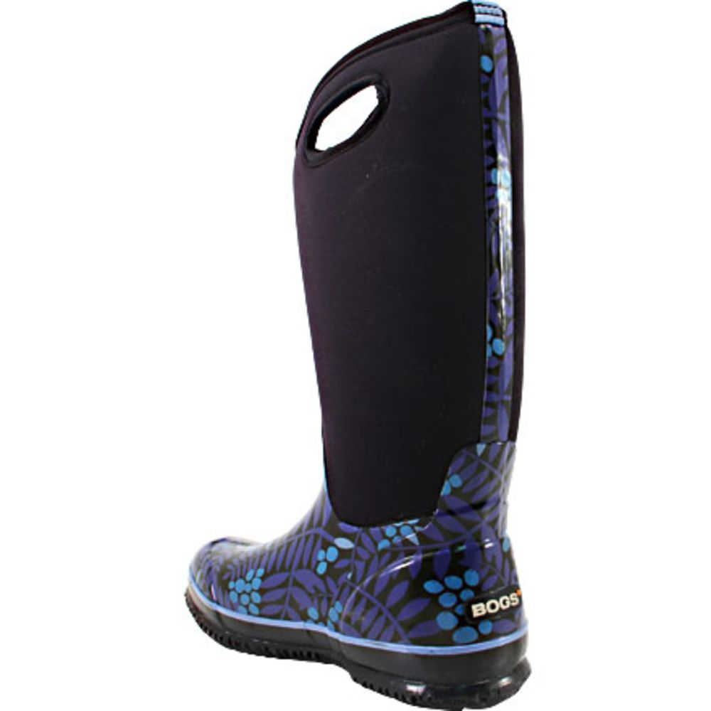 Bogs Winterberry High Rubber Boots - Womens Blue Multi Back View