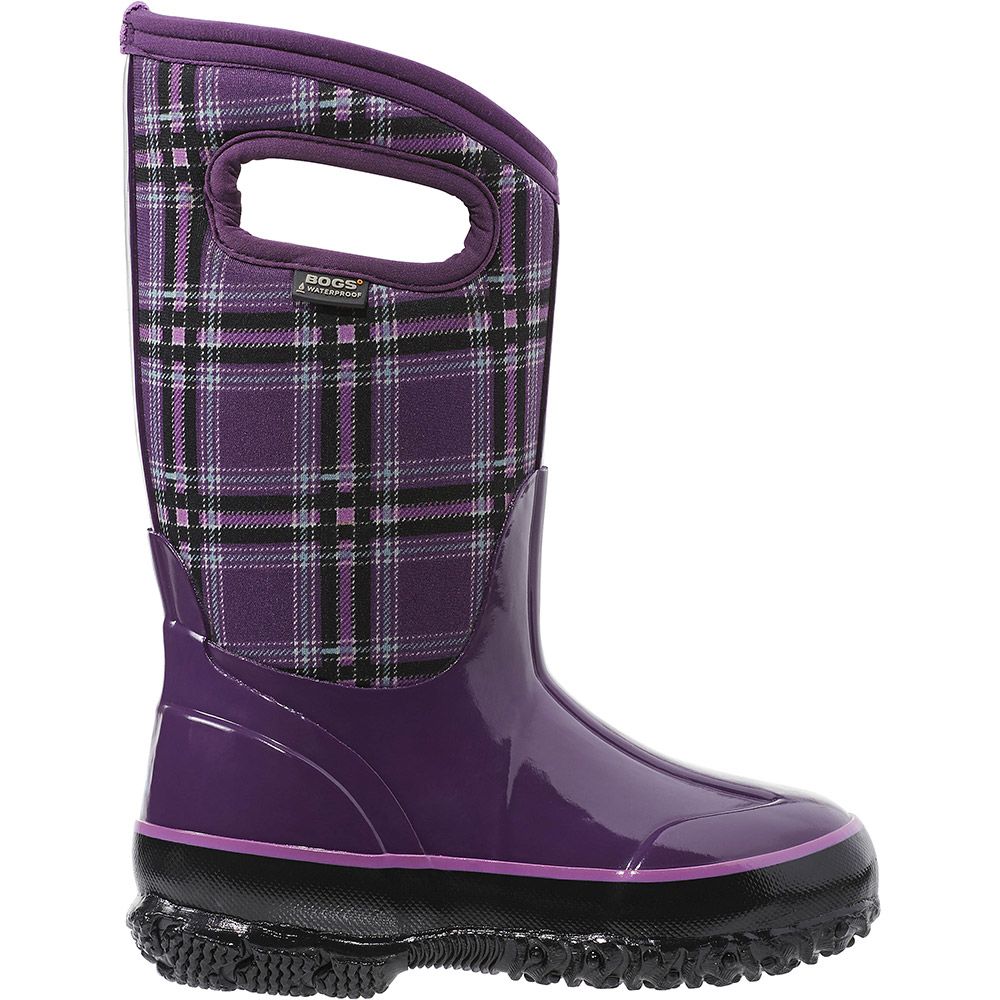 Bogs Winter Plaid Rain Boots - Girls Purple