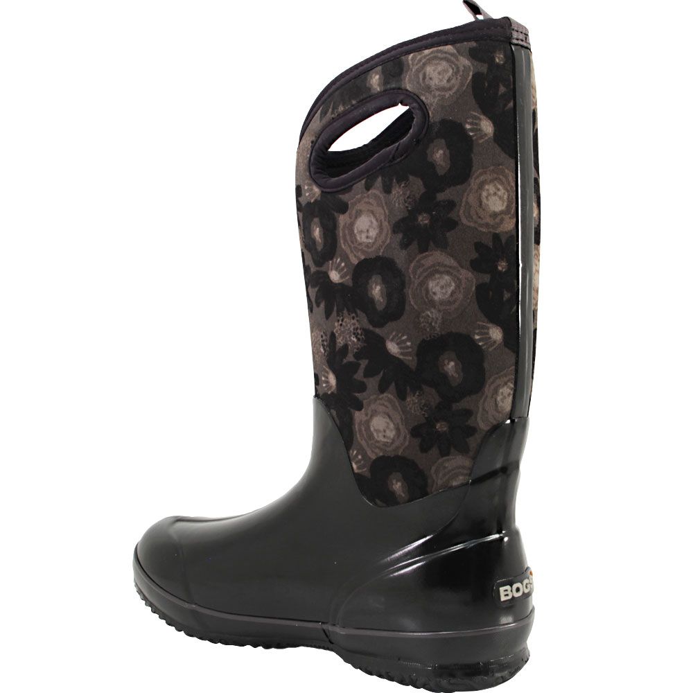 Bogs Watercolor Tall Rubber Boots - Womens Black Multi Back View
