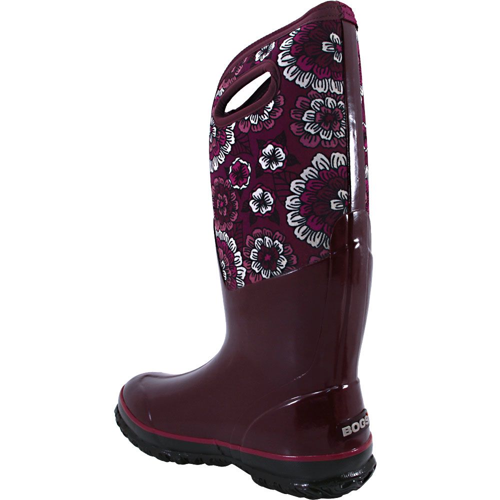 Bogs Classic Pansies Rubber Boots - Womens Berry Multi Back View