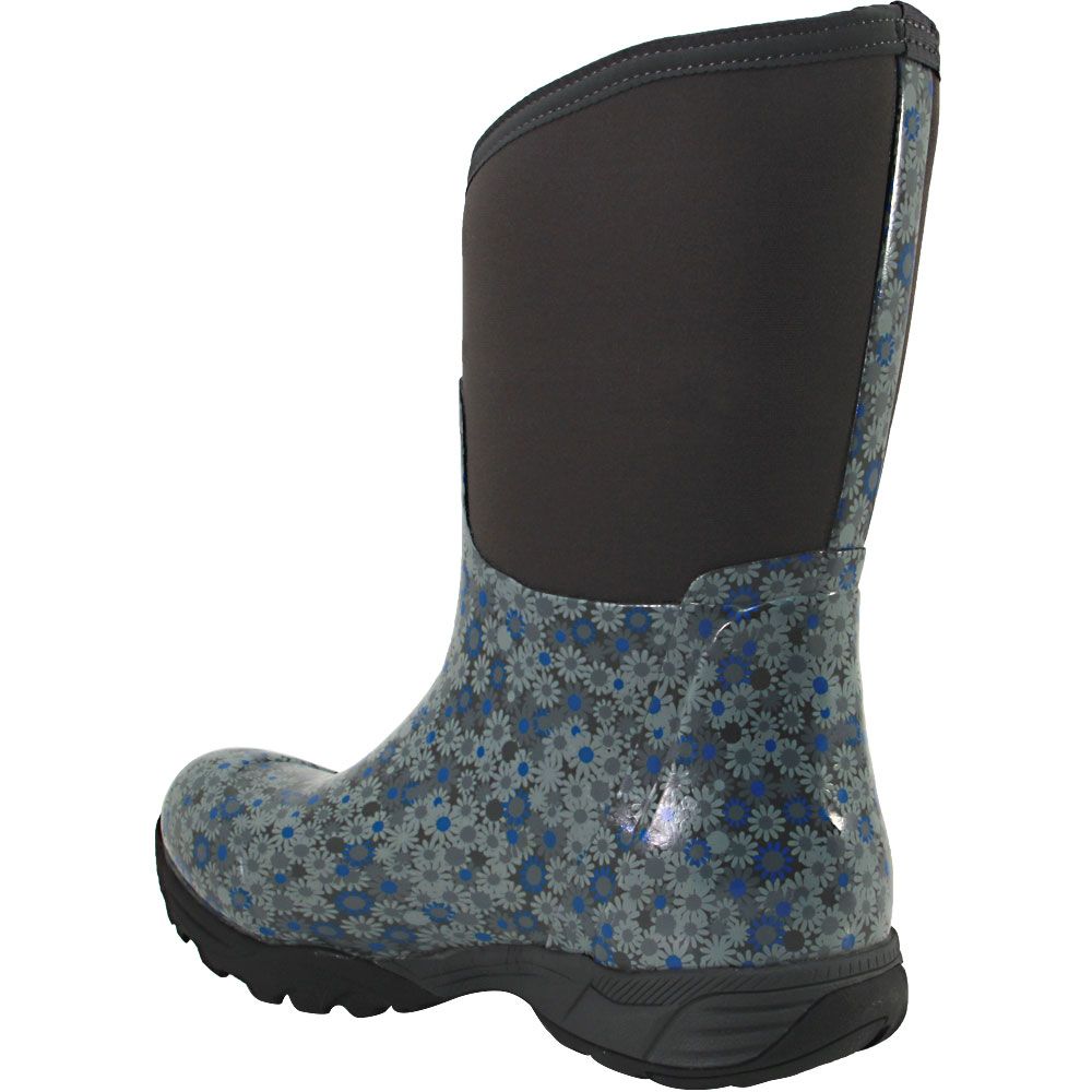 Bogs Daisy Multiflower Rubber Boots - Womens Dark Grey Multi Back View