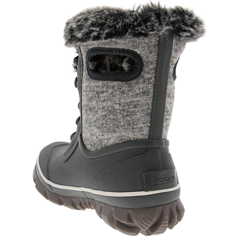 Bogs Arcata Knit Winter Boots - Womens Grey Back View