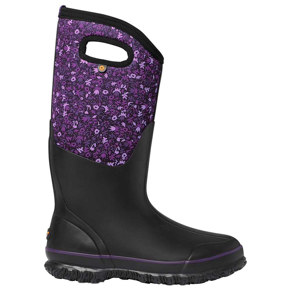 Bogs Classic Tall Freckle F Rubber Boots - Womens Black Multi Side View