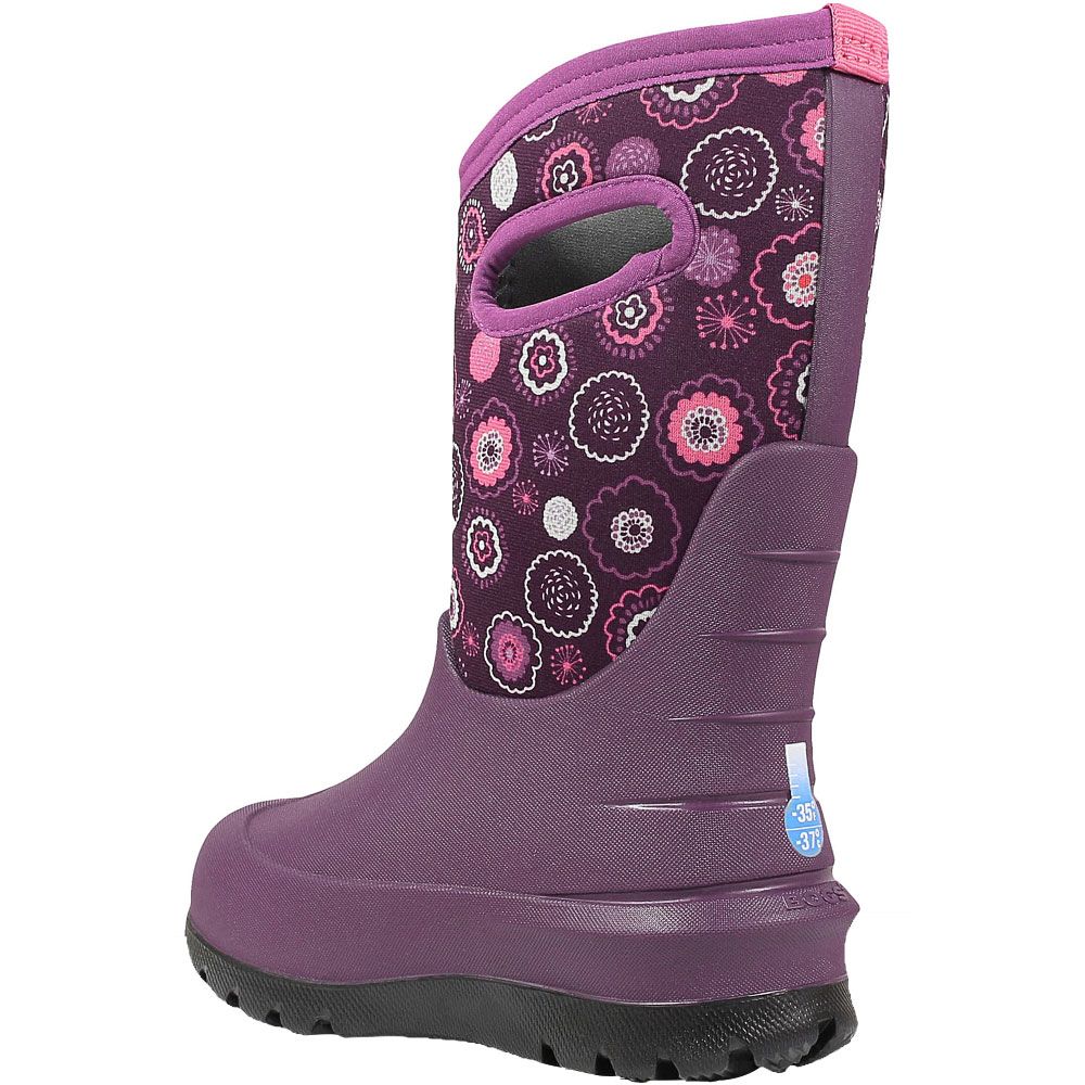 Bogs Neo Classic Bullseye Rain Boots - Girls Purple Back View