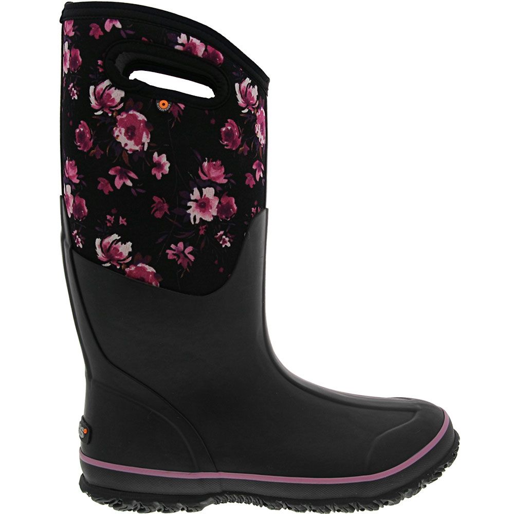 Bogs Tall Painterly Rubber Boots - Womens Black Purple