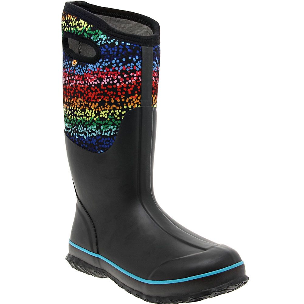 Bogs Classic Rainbow Dots Rubber Boots - Womens Black Multi
