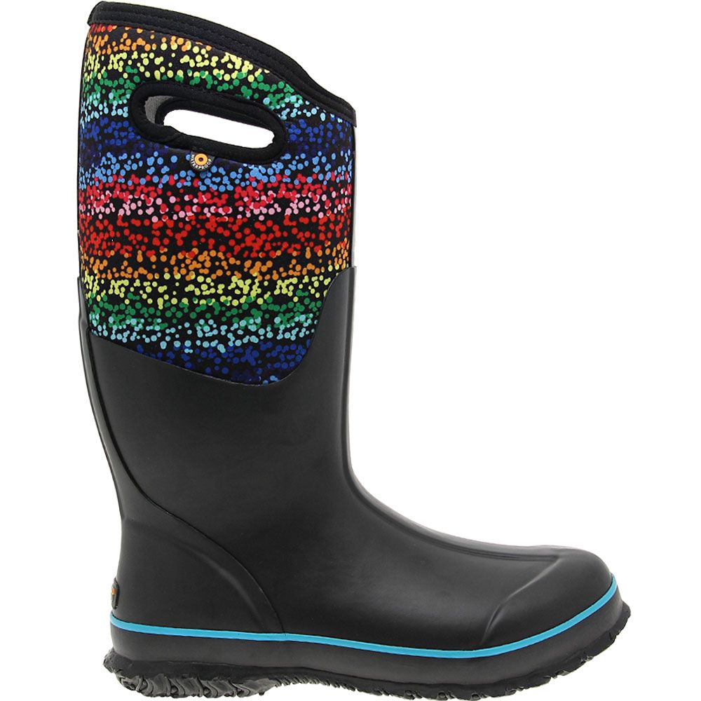 Bogs Classic Rainbow Dots Rubber Boots - Womens Black Multi